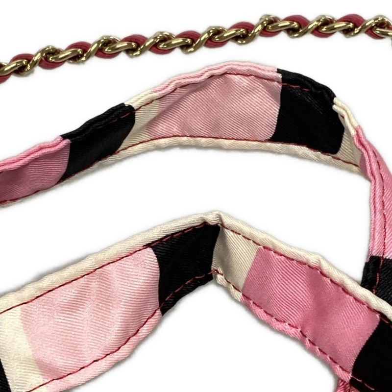 Chanel Tote Bag Matelasse Pink X Black X White Gold Hardware / Chain Shoulder /