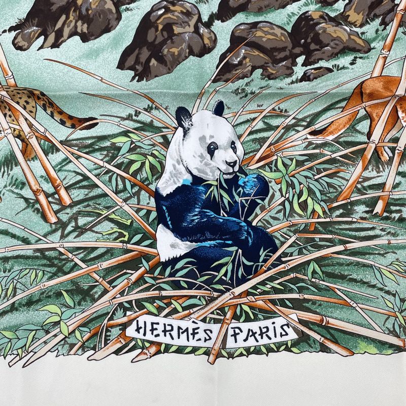 Hermes Carre 90 Scarf Sichuan White