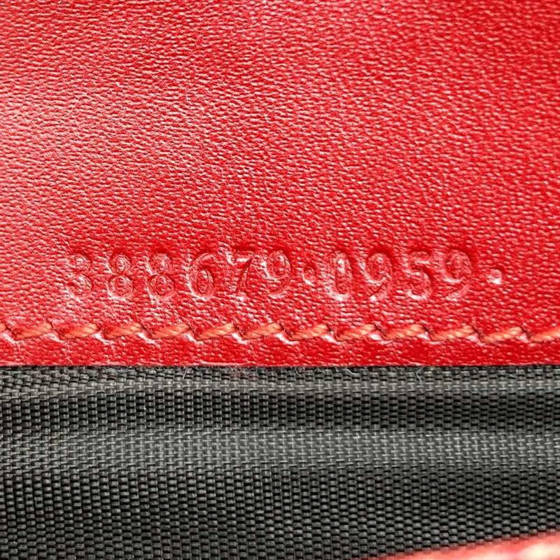 Gucci 388679 Guccissima Wallet Leather Red Women's Fashion Accessories