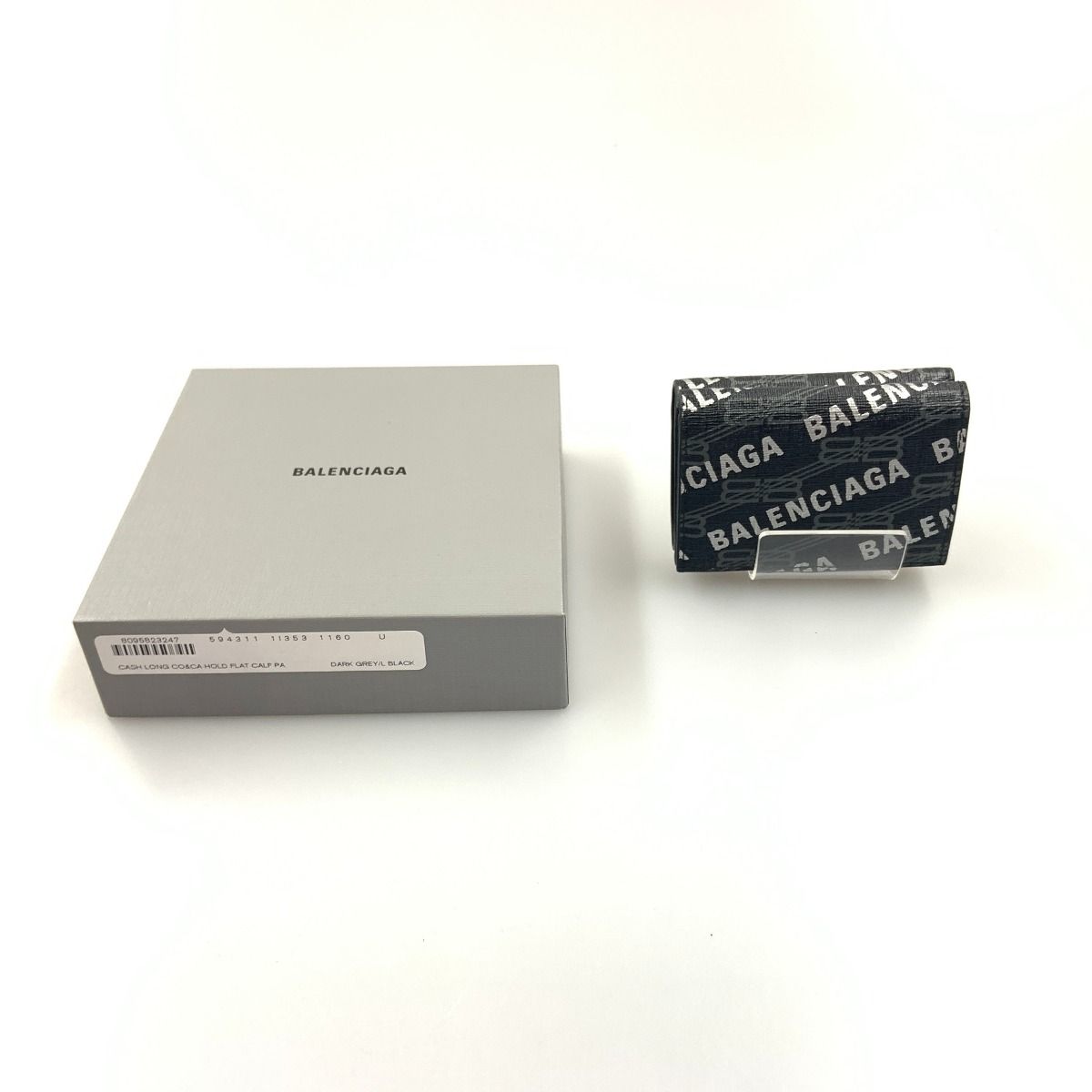Balenciaga Signature Mini Wallet Trifold Wallet 594312 Black