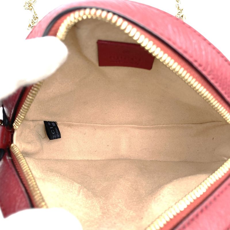 Gucci GG Marmont Sherry Line Mini Round Ophidia 550618 Shoulder Bag Suede/leathe