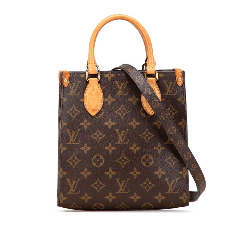 Louis Vuitton Monogram Sac Plat BB Handbag Shoulder Bag 2WAY M46265 Brown