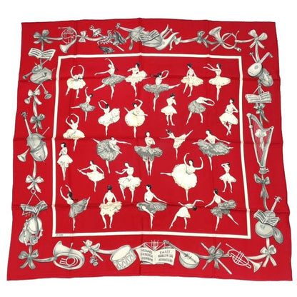 Hermes Carre 90 Silk Scarf La Danse La Danse Ballerina Red