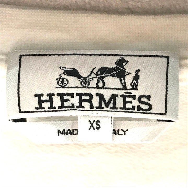 Hermes Robot Motif Patch Short Sleeve T-Shirt Top White
