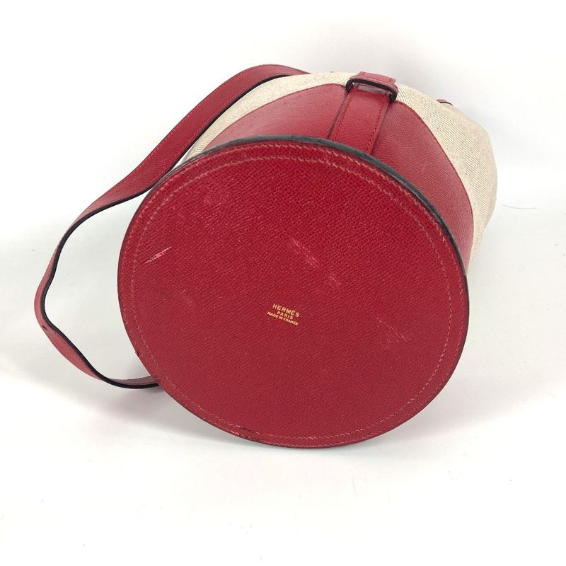 Hermes Shoulder Bag Standee Leather / Canvas Red