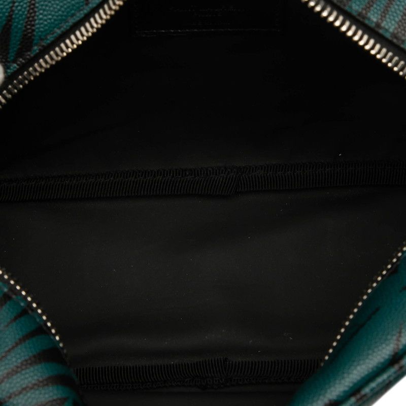 Saint Laurent Botanical Motif 650125 Black Green Leather Women's Saint Laurent