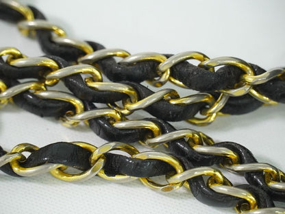 Authentic Chanel Coco Mark Matelasse Tassel Chain Shoulder Bag Leather Black