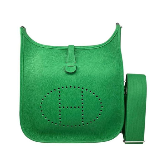 Hermes Shoulder Bag Evelyn PM Evelyn W Engraved Taurillon Clemence Vert Yucca