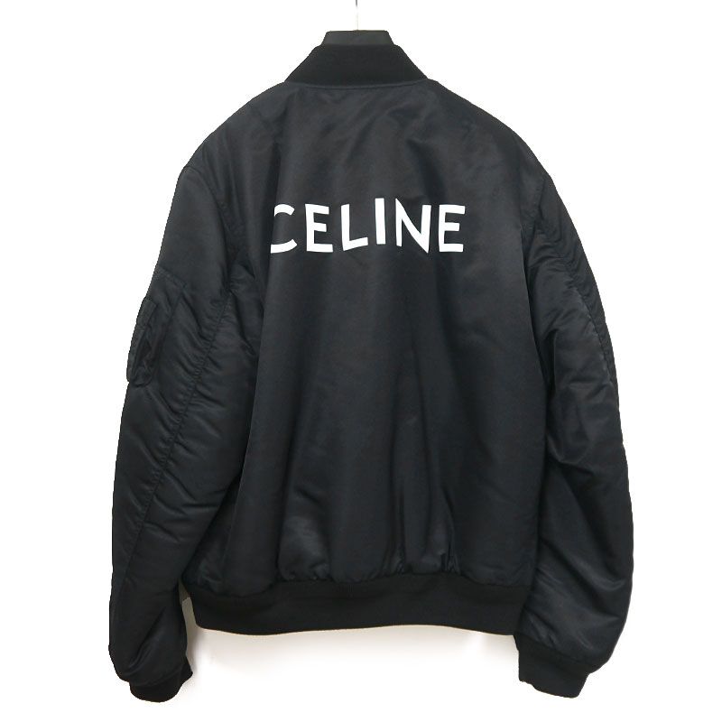 Celine Back Logo Bomber Jacket 46 Dark Navy