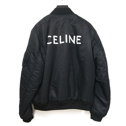 Celine Back Logo Bomber Jacket 46 Dark Navy