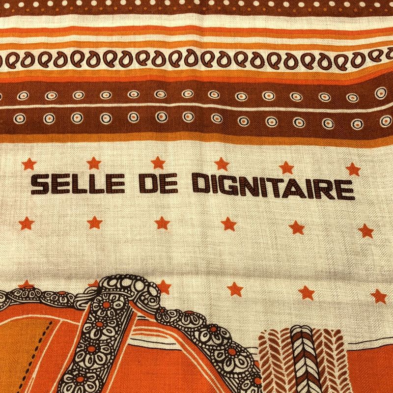 Hermes | 140 Selle De Dignitaire Bandana Cashmere Silk High Official's Saddle