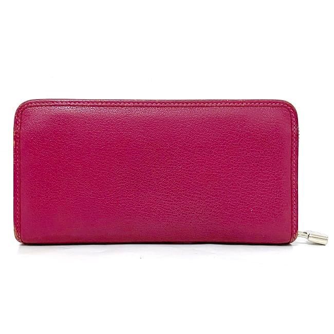 Loewe Round Zipper Long Wallet Shocking Pink Amazona
