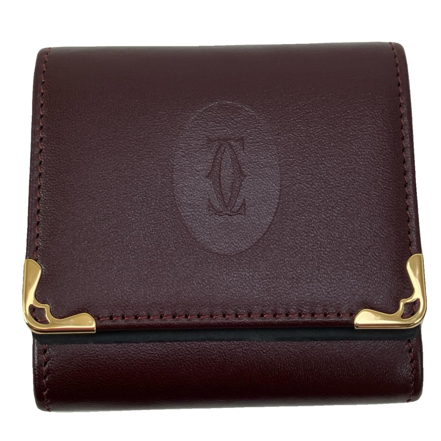 Cartier Mustline Leather Coin Case Bordeaux