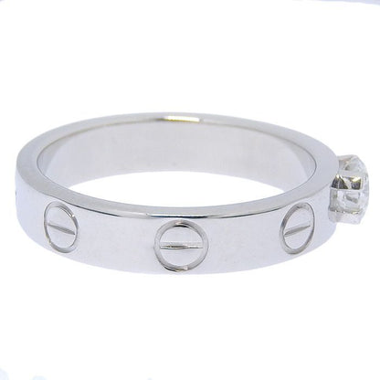 Cartier Mini Love Solitaire Diamond Ring 18K White Gold 750 White Gold Diamond