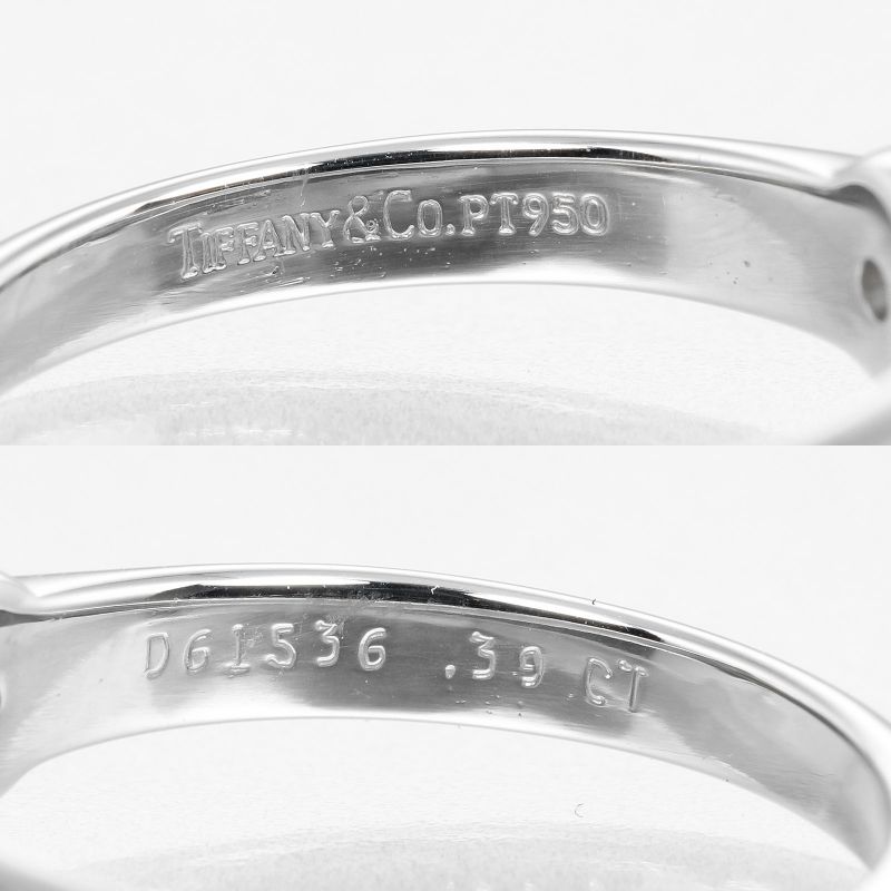Tiffany & Co Solitaire 0.39ct Vs1/e/goog Pt950platinum X Diamond #6.5 Ladies
