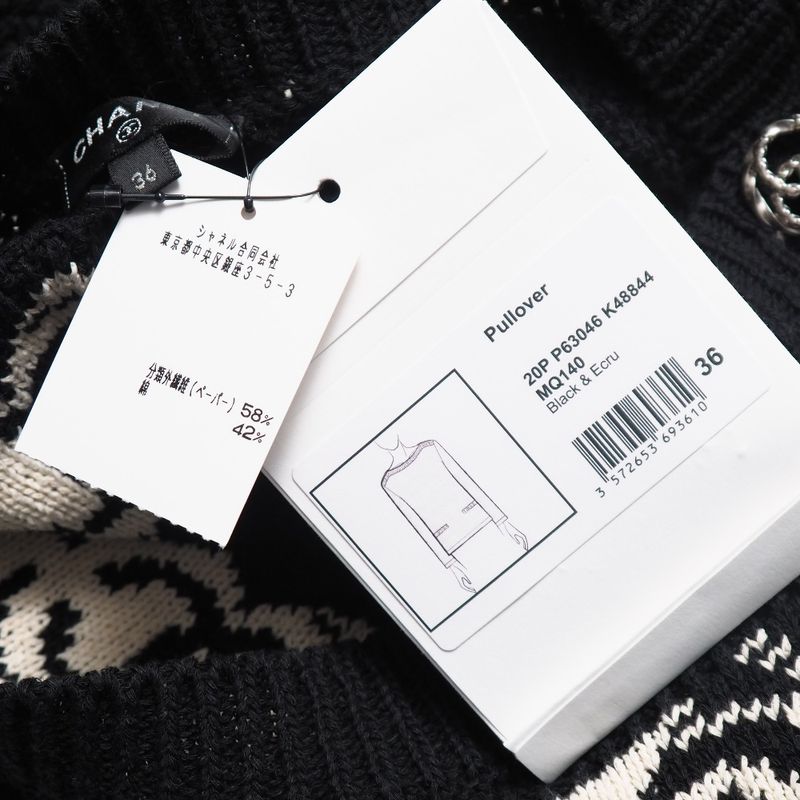 Chanel Knitwear Size 36 20P Total Pattern Coco Mark CC Knit Sweater
