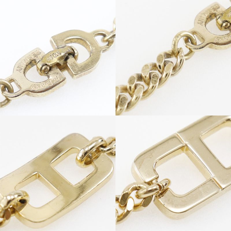 [dior] Christian Dior Bracelet Set CD Logo Gold Plated Ladies 21.1g Necklace