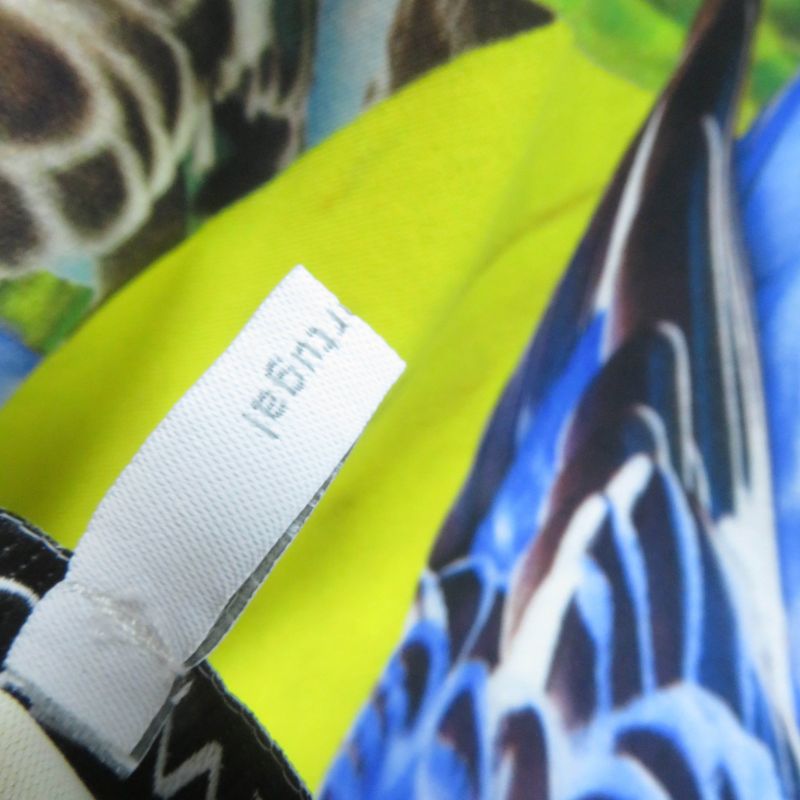 LOEWE S359y02x58 Parrot Print Zip Top Anagram Logo Long Sleeve Top Multicolor