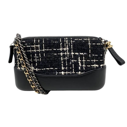 Chanel Shoulder Bag Gabrielle Deux Chain Wallet A94505 Tweed Leather Coco Mark