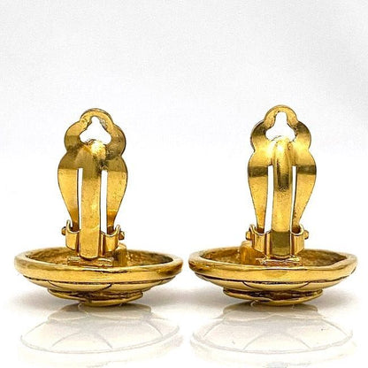 Chanel Earrings Gold Coco Mark Vintage GP