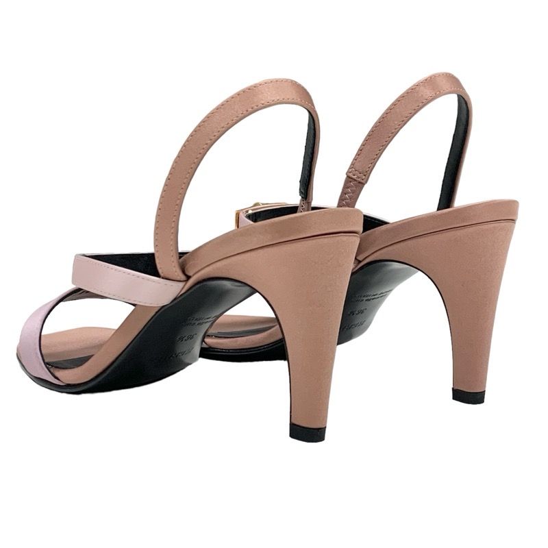 Hermes Glamour Sandals Shoes Satin Pink Unused Kelly Hardware