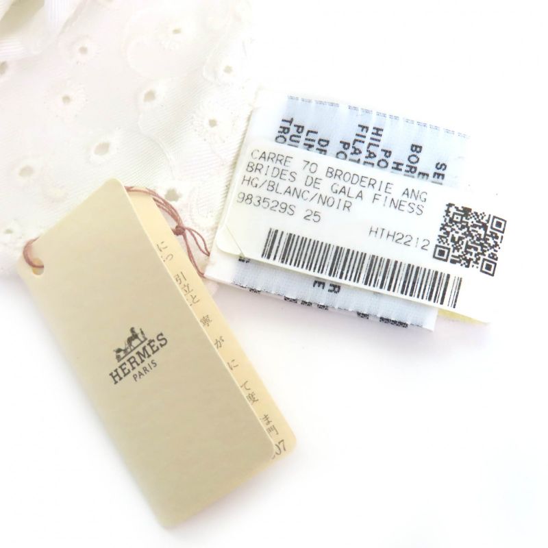 Hermes 983529s Brides De GALA Ceremonial Maitre D' 100% Silk Blanc/noir Carré