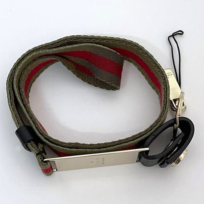 Gucci Neck Strap Khaki Green Red Gold Sherry 039