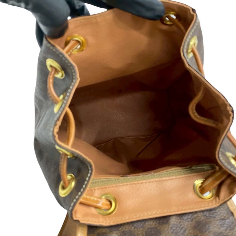 Celine Macadam Blason Triomphe Pattern Logo Ring Hardware Leather Backpack Sac