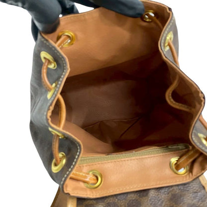 Celine Macadam Blason Triomphe Pattern Logo Ring Hardware Leather Backpack Sac