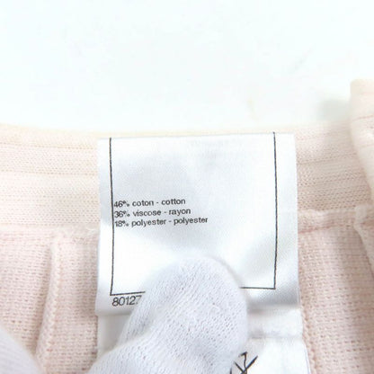 CHANEL P43884 F Knit Pleated Skirt With Pearl Coco Mark Buttons Wrap Skirt