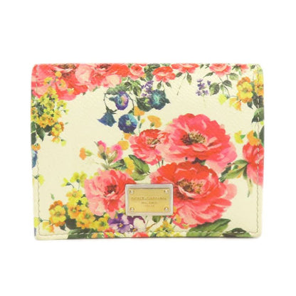 Christian DIOR Flower Card Case Leather Women