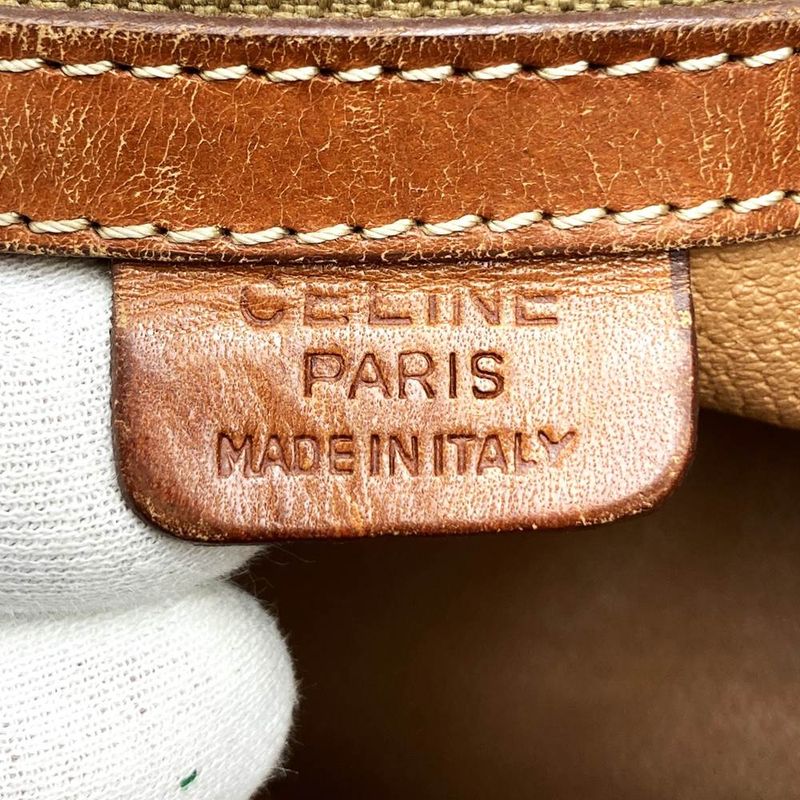 Celine MC96 Tote Bag Shoulder Bag Macadam Brown PVC Leather Fashion Women Men