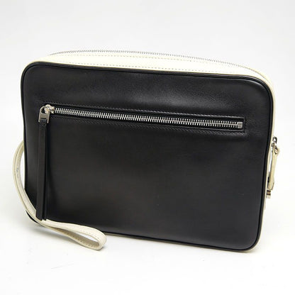 Celine Clutch Bag Second Bag Black And Ivory Leather