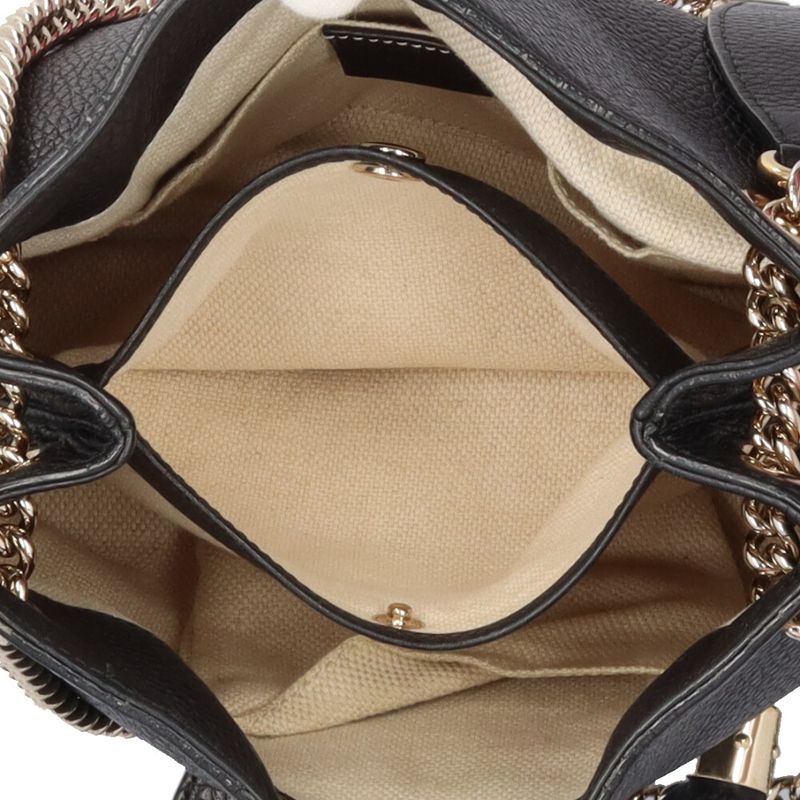 Gucci Soho Shoulder Bag Leather 387043 Black Ladies Gucci  Gucci