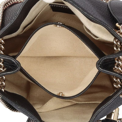 Gucci Soho Shoulder Bag Leather 387043 Black Ladies Gucci  Gucci