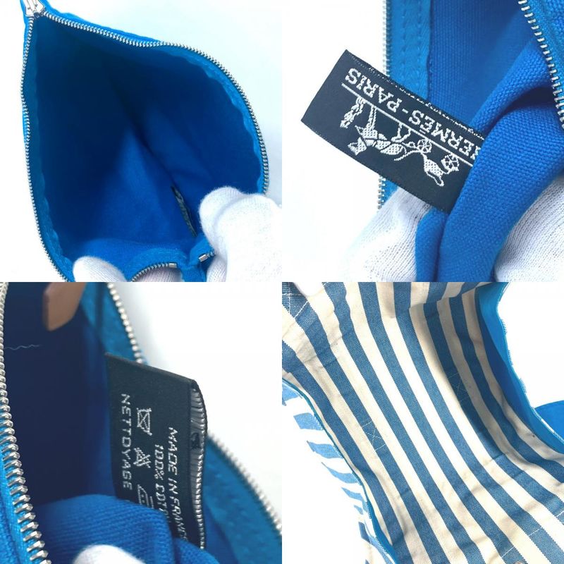 Hermes Handbag Cannes PM Canvas Blue