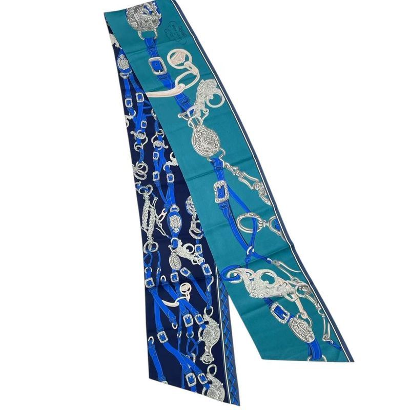 Hermes Scarf Twilly Silk Blue