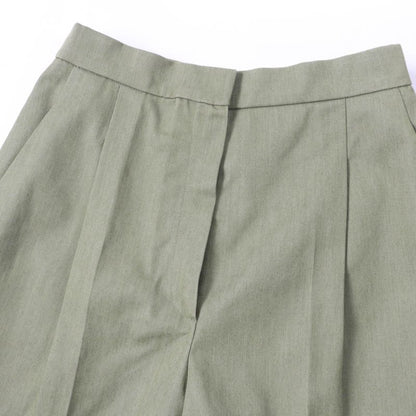 CHANEL P55496v33481 100% Cotton Coco-mark Matelasse Chain Button Shorts Khaki