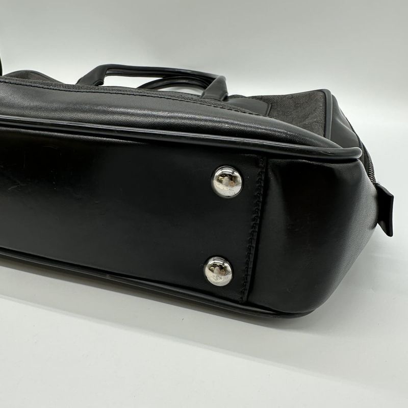 Gucci 101666 Handbag Business Bag Black GG Canvas Women Men Fashion  Gift