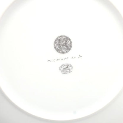 Hermes Tableware Dess Ert Plate Mosaic 24 Porcelain Platinum Porcelain Dish