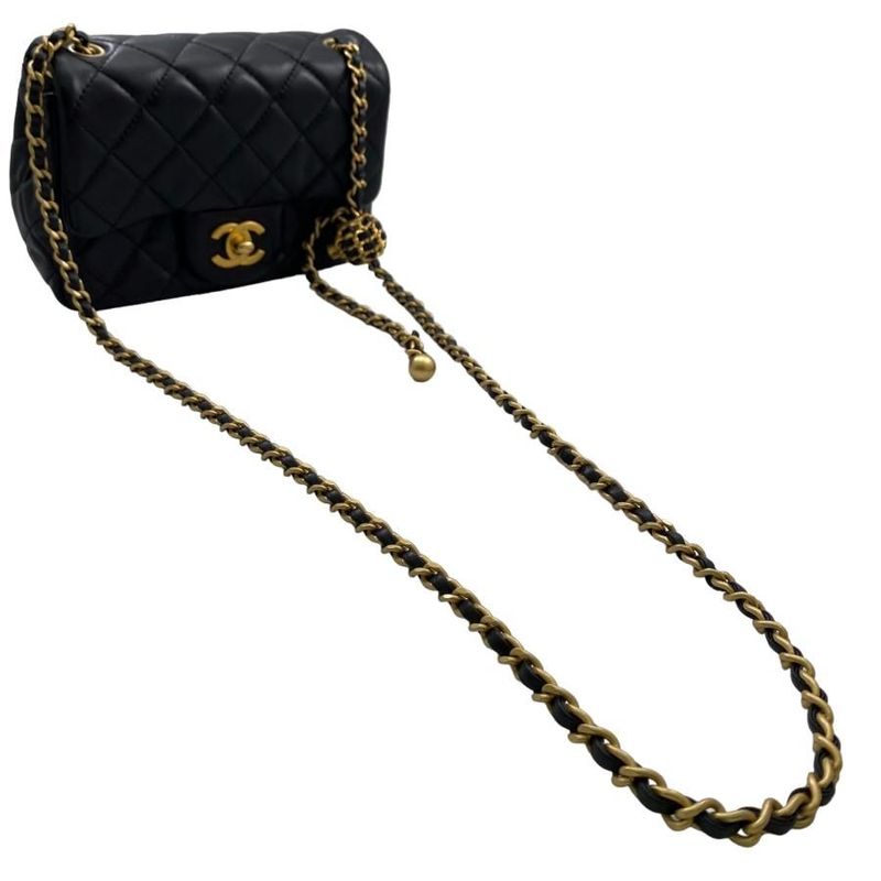 Chanel Shoulder Bag Mini Flap Bag Coco Ball Pearl Crush Chain Shoulder Storage