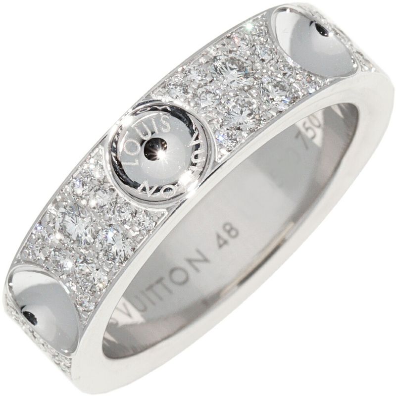 Louis Vuitton 18K White Gold Full Pavé Diamond Petite Bague Empreinte Ring