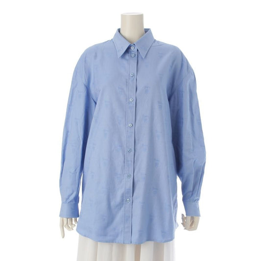 Gucci Cotton Oxford Long Sleeved Shirt Top 776414 Blue 40