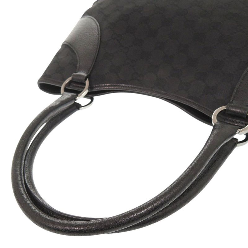 Gucci 113015 GG Canvas Black Handbag Tote Bag Black 1141 Gucci