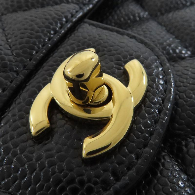 Chanel Double Flap Matelasse Gold Hardware Shoulder Bag Grained Calfskin Women