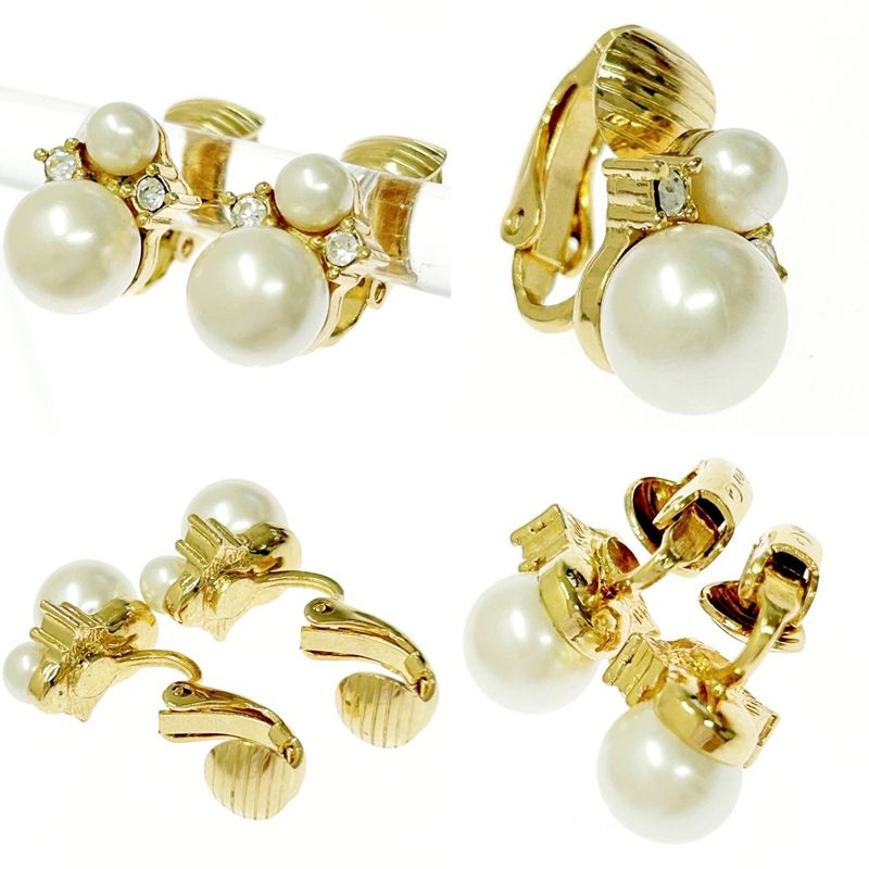 Christian Dior GP Rhinestone Faux Pearl Necklace Earring Set 328030 Necklace