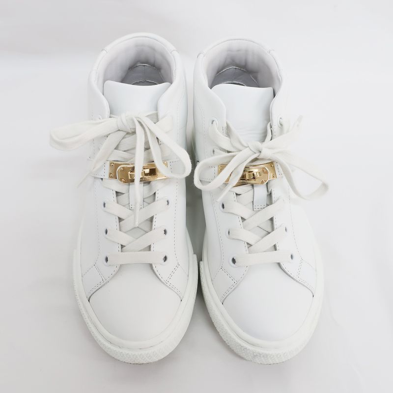 Hermes Sneakers - High Cut Daydream Kelly White Size 35.5 23cm