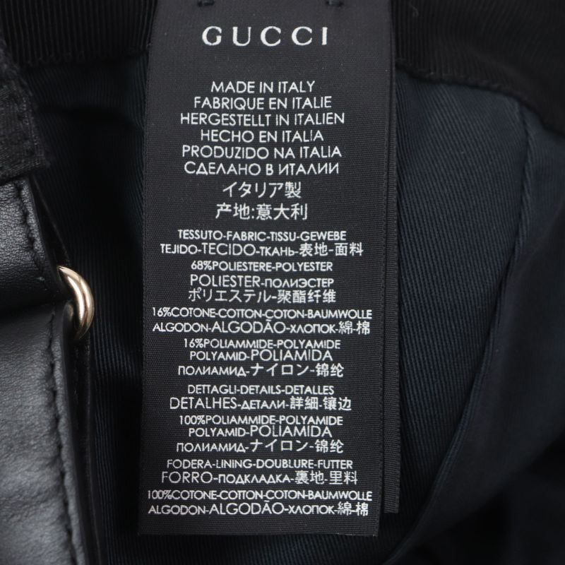Gucci 200035 Webline Sherry Line Polyester Cotton GG Canvas Leather Use Cap