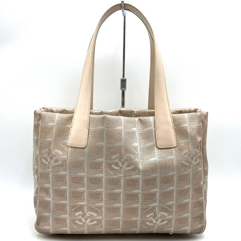 Chanel New Travel Line PM Tote Handbag Nylon Metallic Pink Ladies Men Fashion