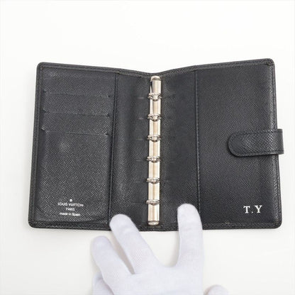 Louis Vuitton Taiga Agenda PM R20426 Notebook Cabas - Black - Made In Spain